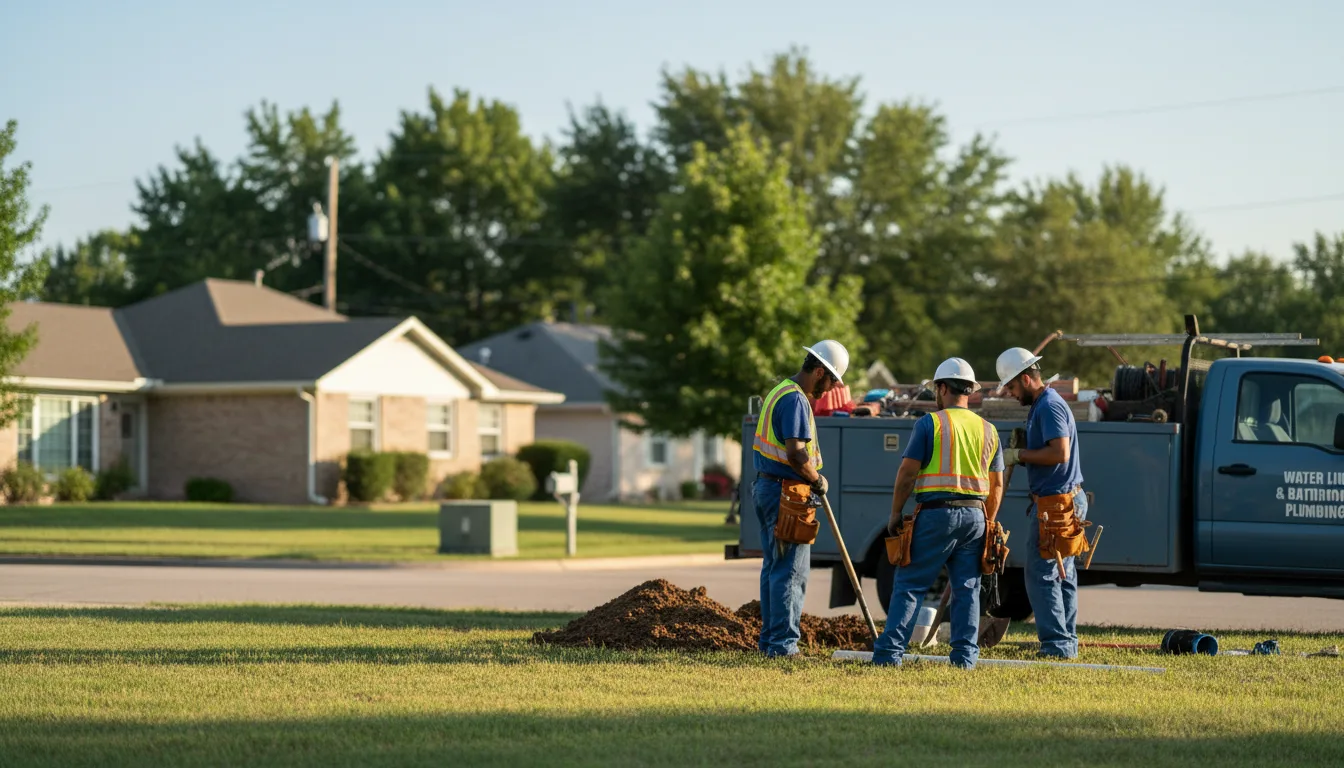 Residential water line and bathroom plumbing service in Knickerbocker, TX